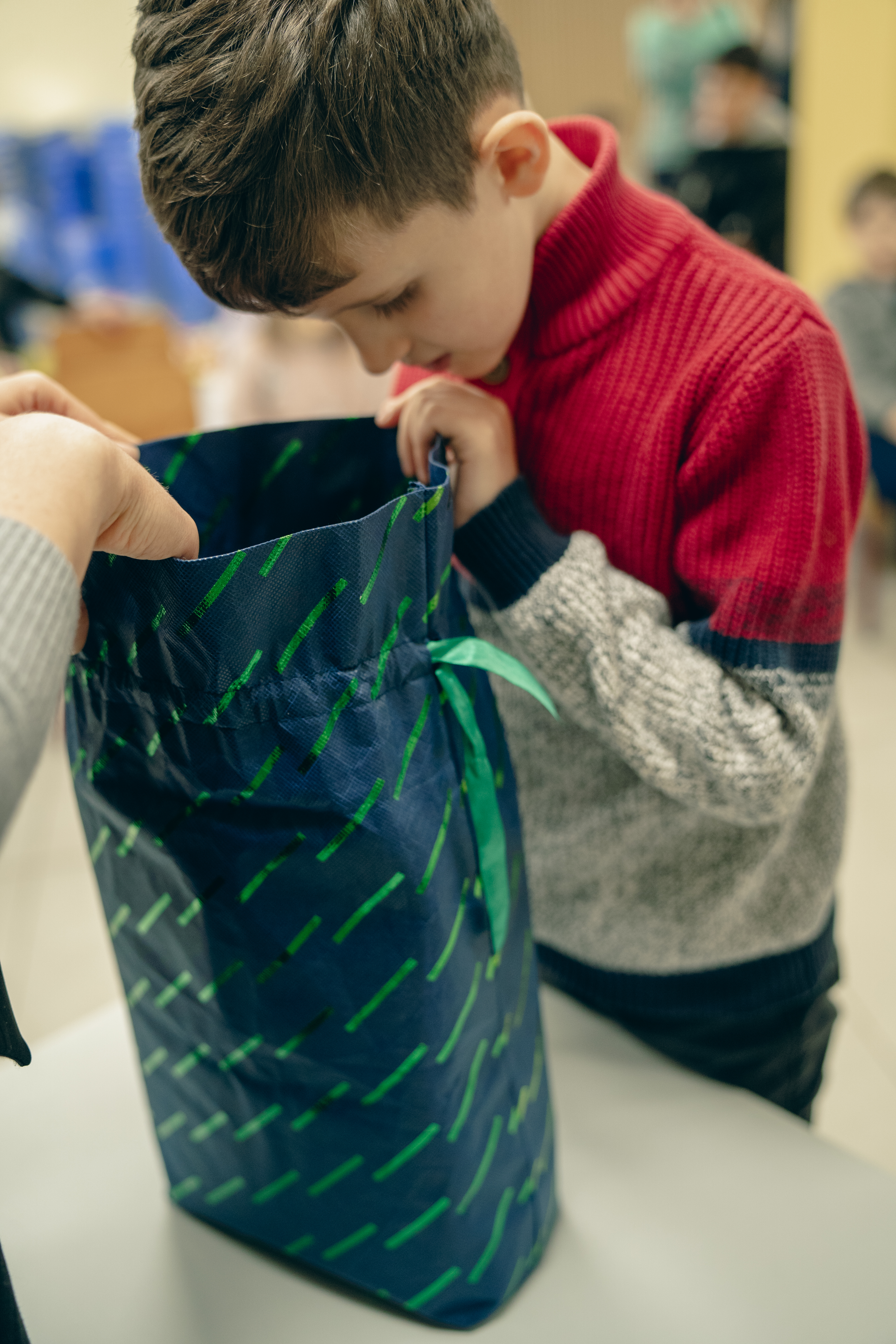 Volunteer with children